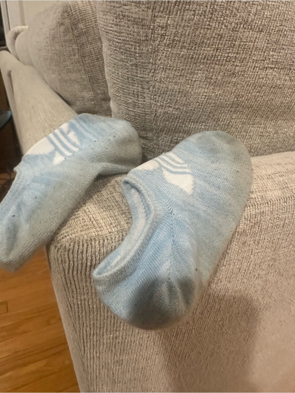 Light Blue No-Show Socks with White Logo - Women’s Adidas - Picture 4 of 5